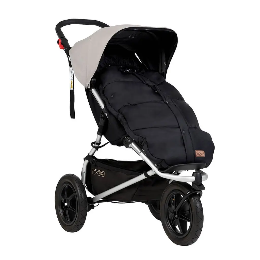 Mountain Buggy durable soft peach lined sleeping bag fitted to an urban jungle in colour grid_grid.webp