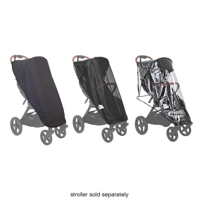 mountain buggy nano urban all weather cover set on ghosted stroller