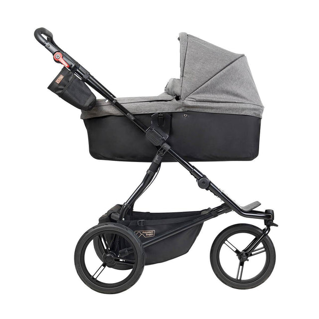 Mountain Buggy urban jungle luxury collection stroller with installed carrycot plus in herringbone colour side view_herringbone
