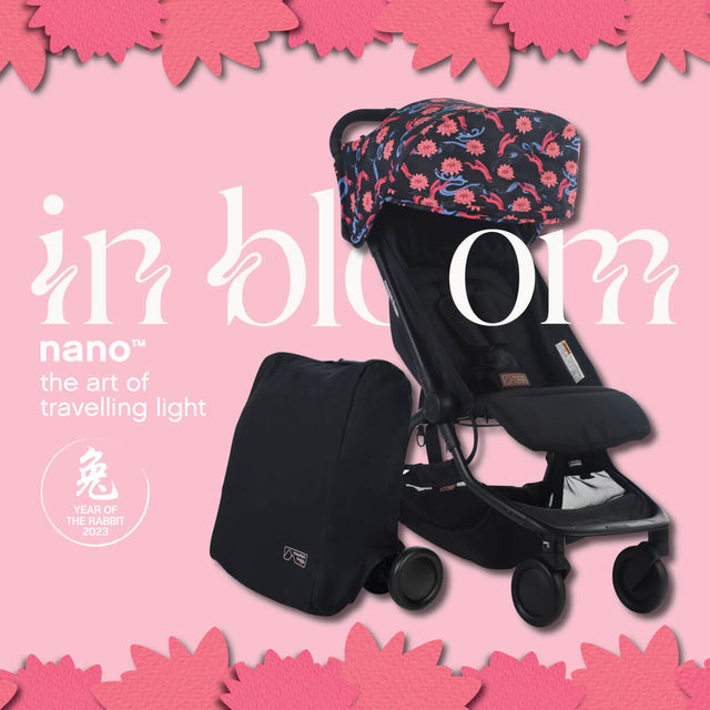 mountain buggy nano travel stroller toddler mode banner - limited edition year of the rabbit fabric 2023_year of rabbit