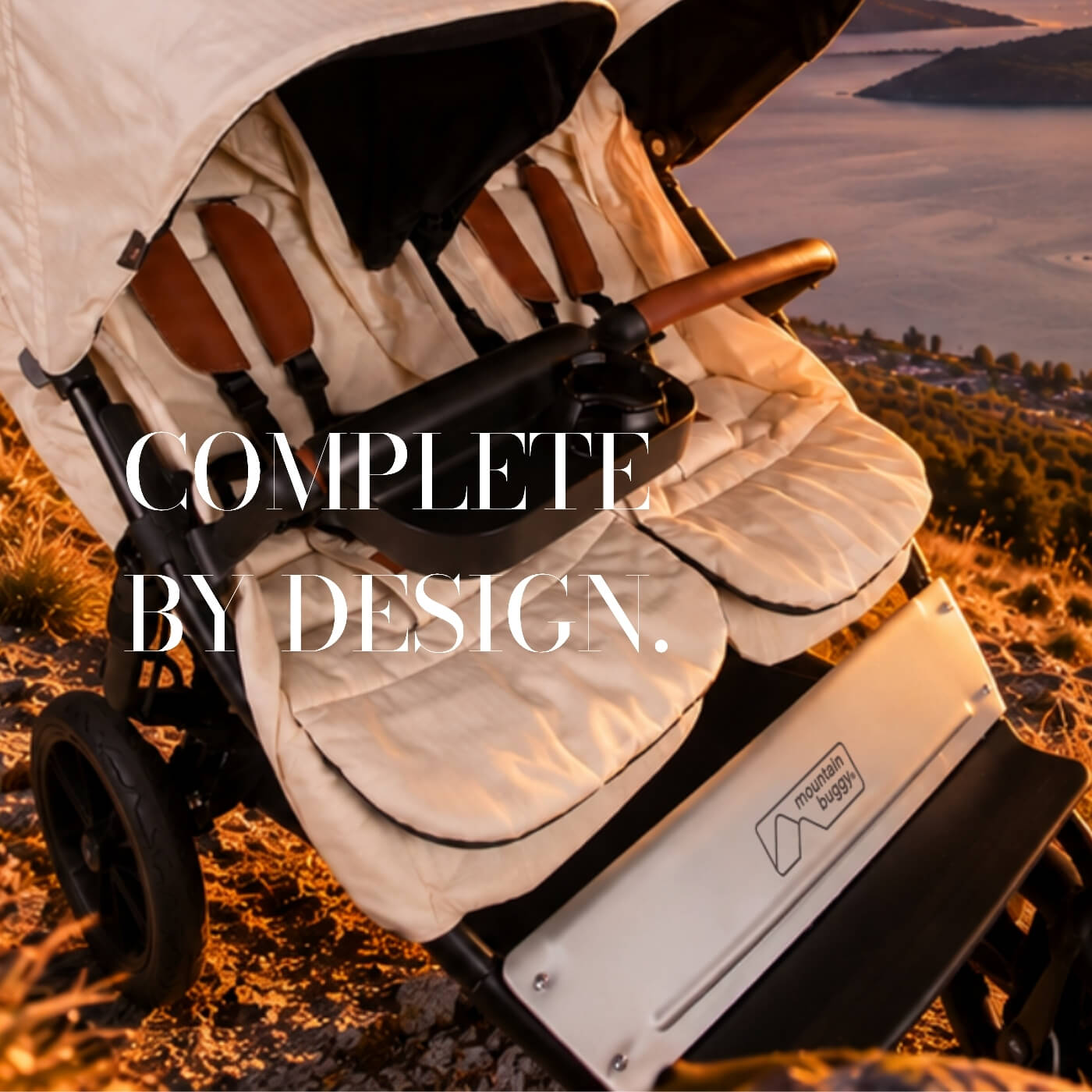 COMPLETE BY DESIGN  duet™ chai fabric in twin toddler mode with food tray