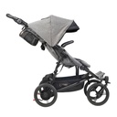 Mountain Buggy luxury duet double stroller side view with extended sunhood in colour herringbone_herringbone
