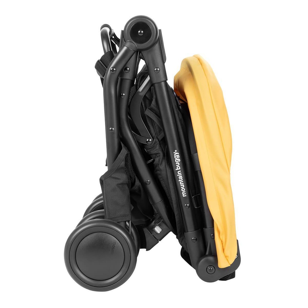 mountain buggy nano travel buggy in colour cyber showing compact fold from the side_cyber