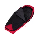phil&teds snuggle & snooze sleeping bag with top open in red 3/4 view