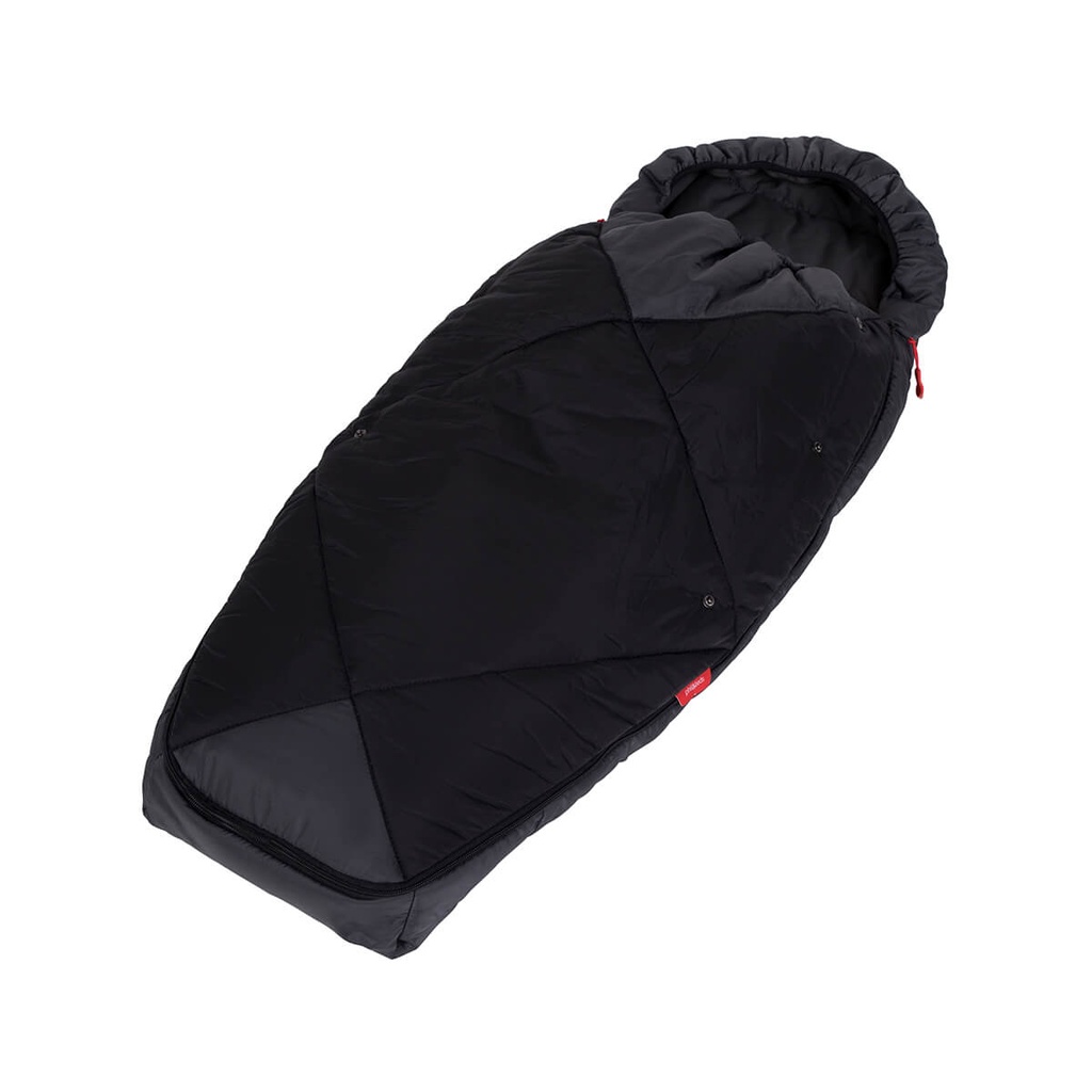 phil&teds snuggle & snooze sleeping bag in black 3/4 view