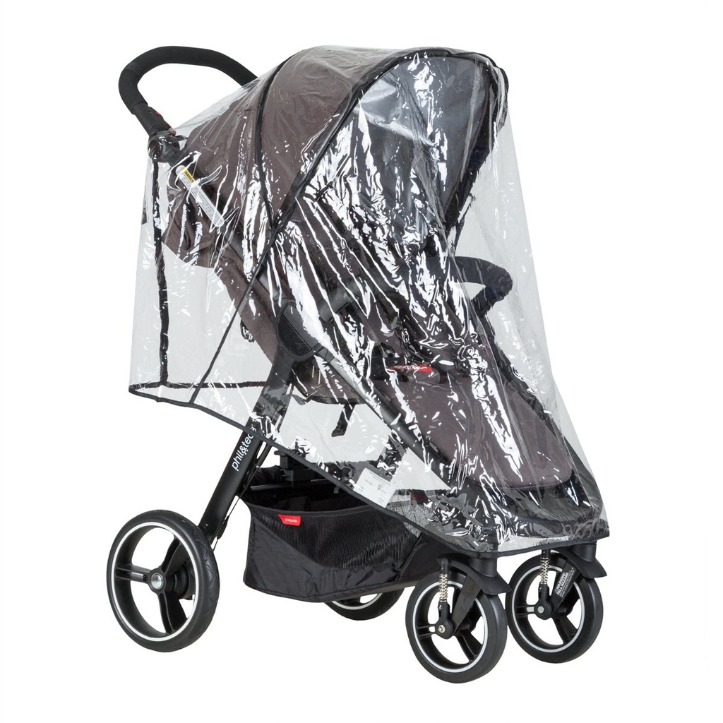 phil&teds smart rain cover on buggy 3qtr view